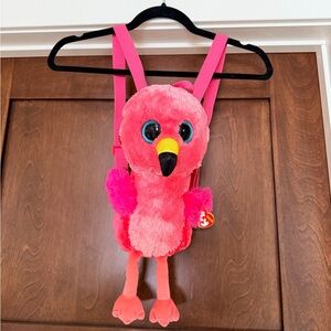 Ty Gilda Pink Flamingo Plush Backpack - NWT